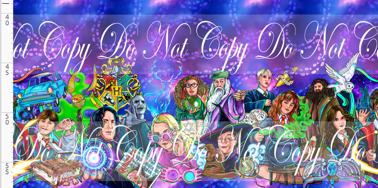 Wizards and Wonders - double border - blue purple