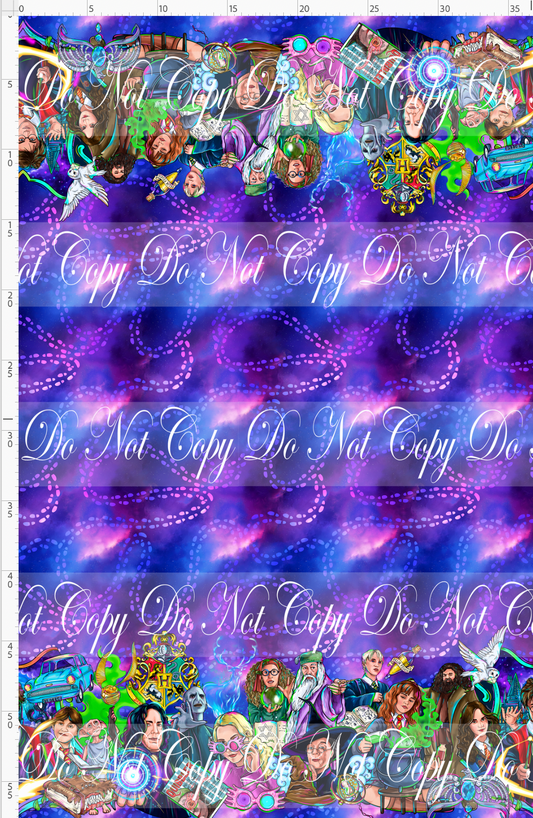 Wizards and Wonders - double border - blue purple