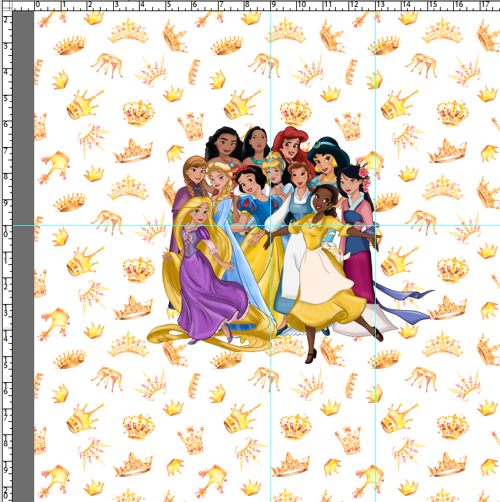 MAGICAL VACATION - ALL STACKED UP - PANELS – Princesses - CHILD (18x36)