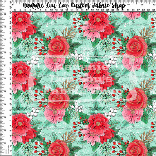 Festive Florals - Green Floral Toss