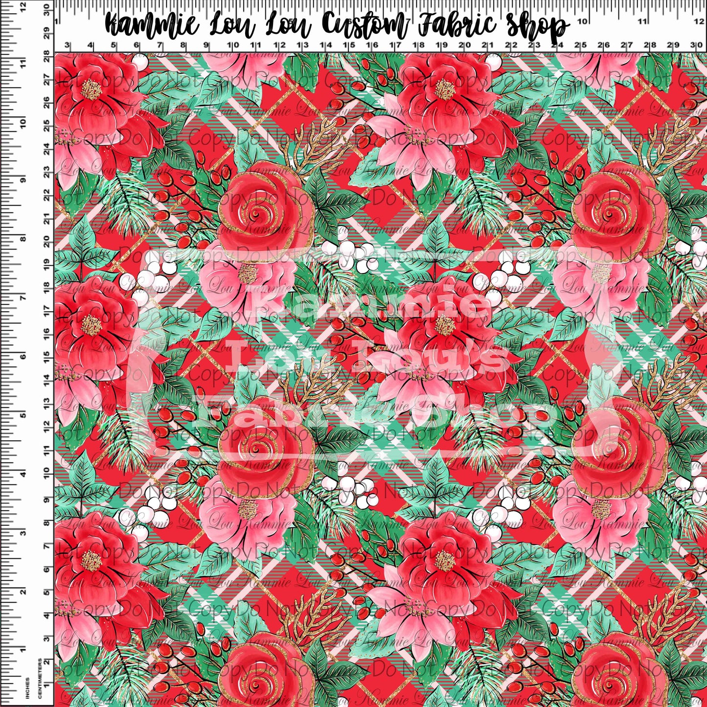 Festive Florals - Floral Plaid