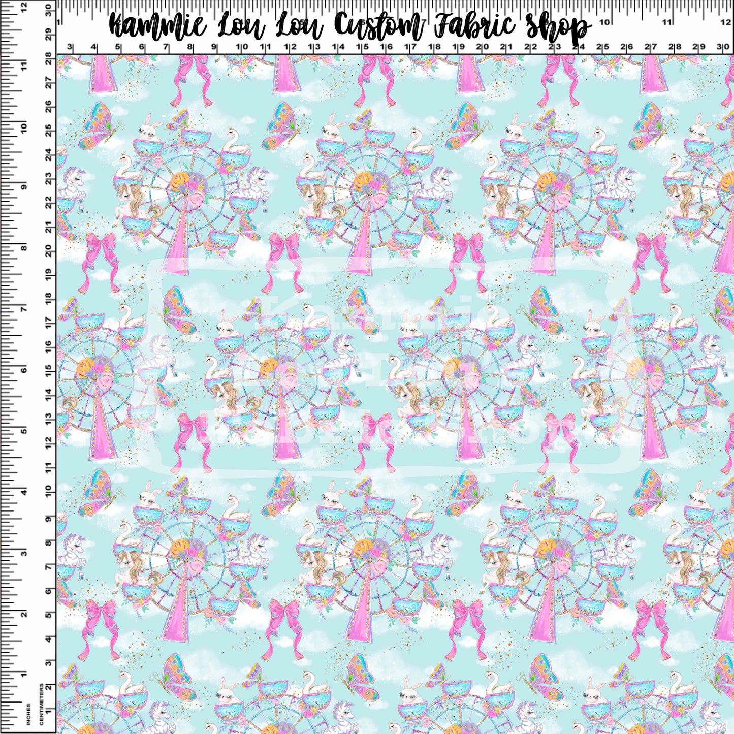 R120 - Whimsical Carousel Wheel of Dreams - Small Scale - Lt. Blue