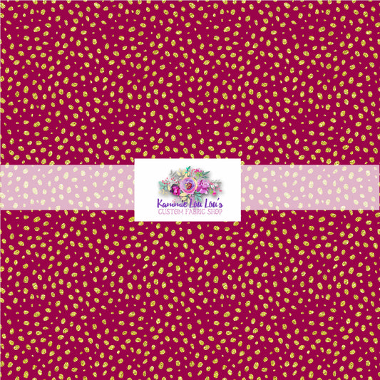 R127 Winter Florals - Burgundy Dots
