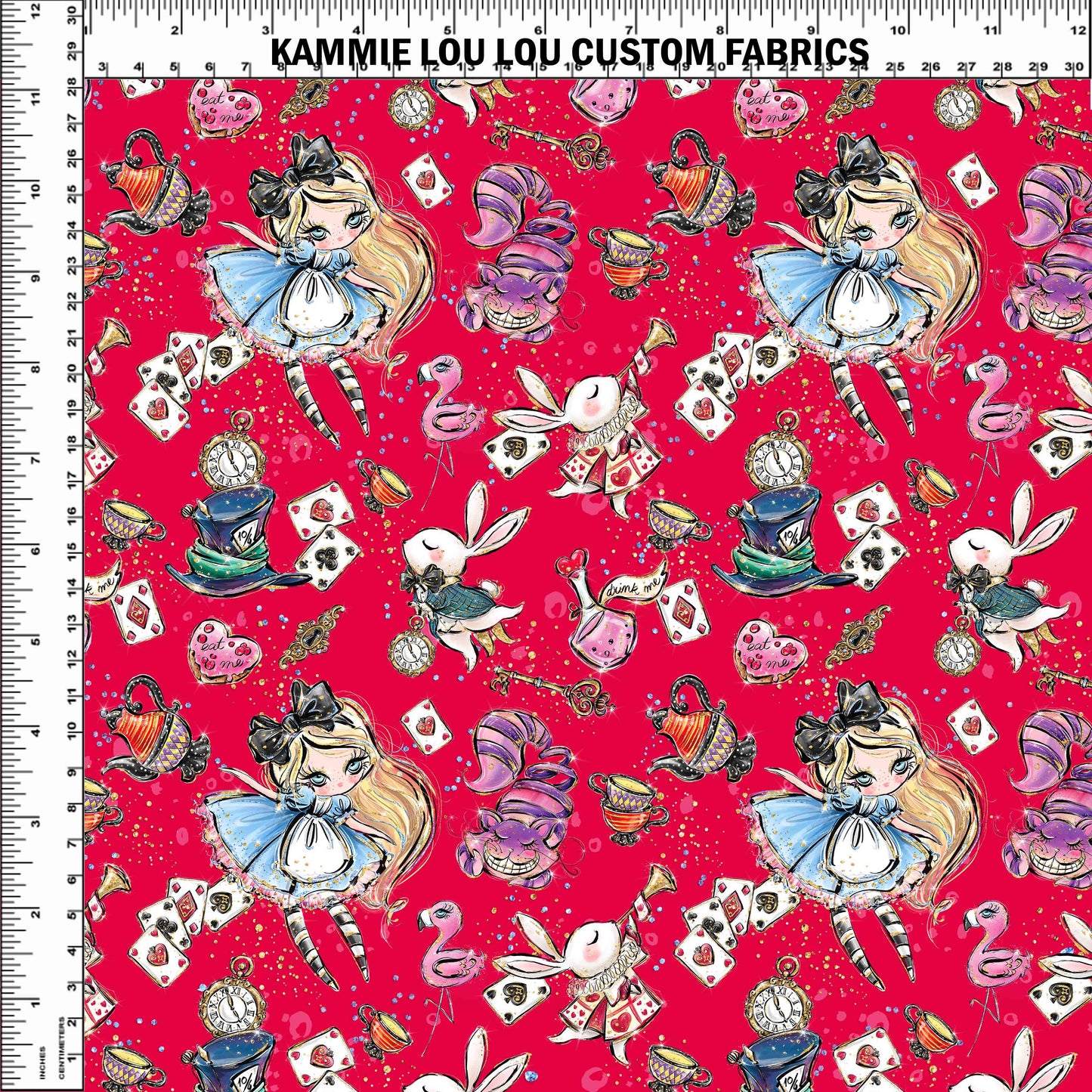 R107 Wonderland Tea Party - Falling Red