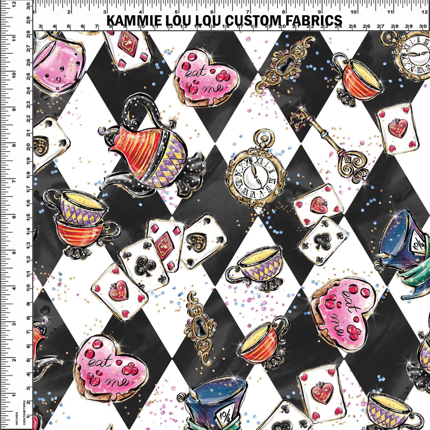 R107 Wonderland Tea Party - Classic Toss Black & White