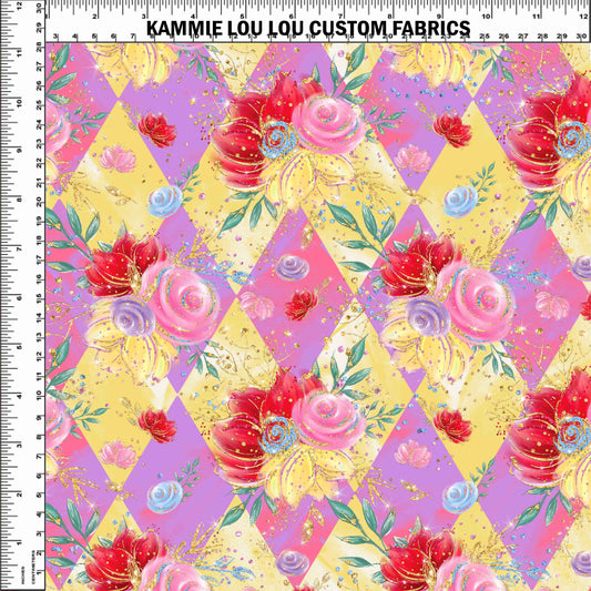 R107 Wonderland Tea Party - Pastel Floral Harlequin