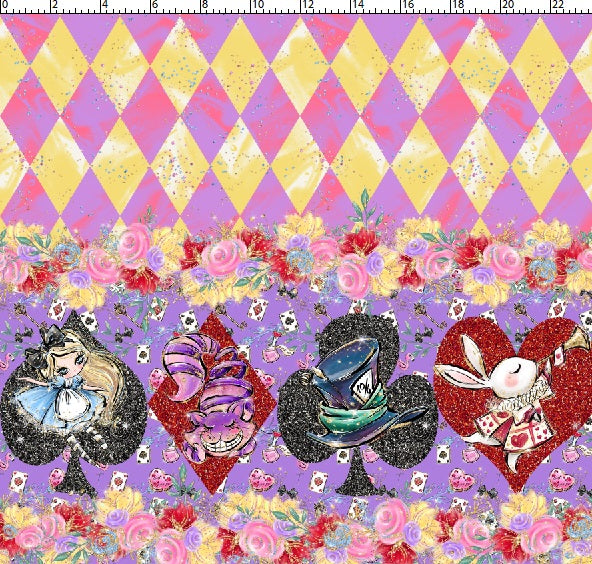 R107 Wonderland Tea Party - Pastel Double Border