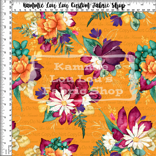 R127 : Winter Florals - Main Floral - Golden