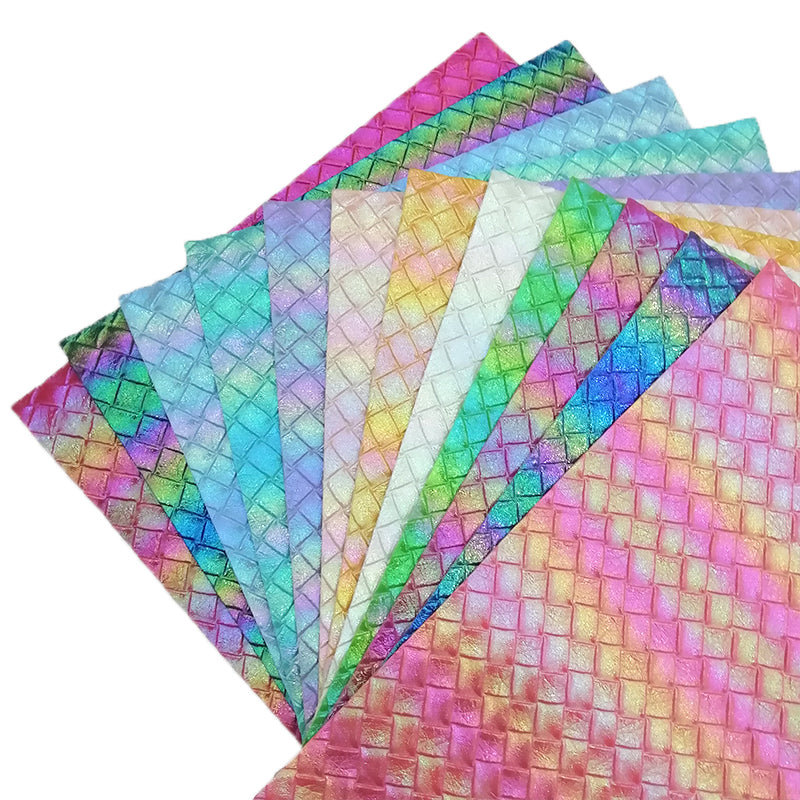 Open - Bag Makers Delight - Iridescent Basketweave Embossed Vinyl Faux Leather (41220)