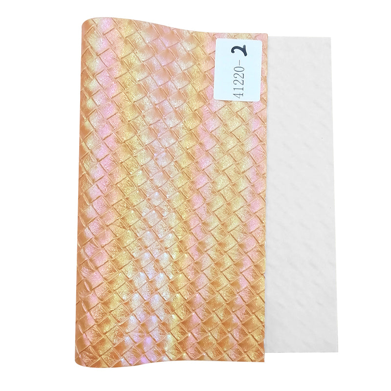 Open - Bag Makers Delight - Iridescent Basketweave Embossed Vinyl Faux Leather (41220)