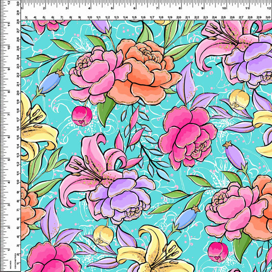 Art Class - Teal Floral