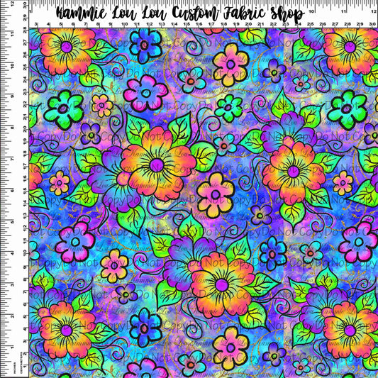 Kissed by a Frog - Floral - BLUES - Regular Scale