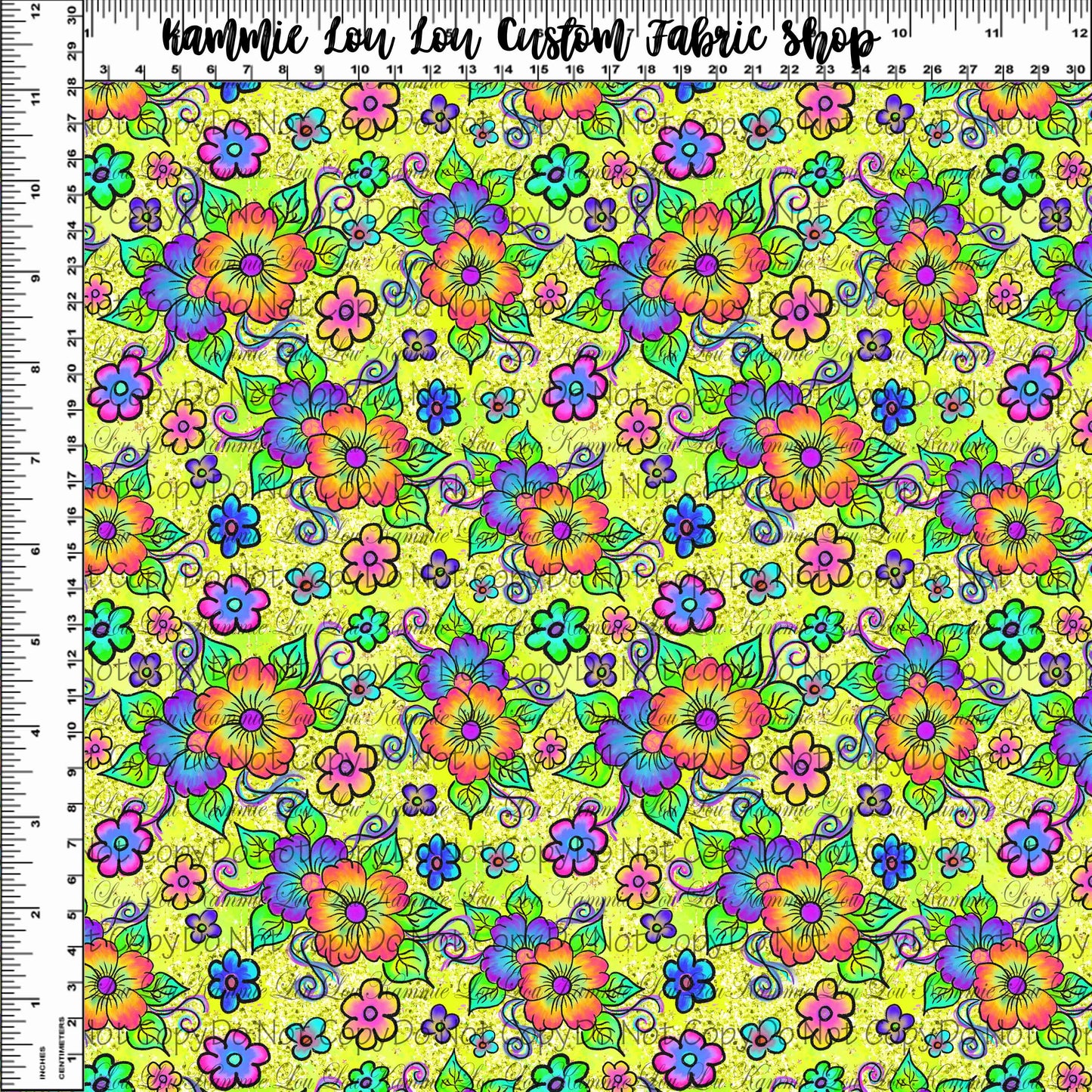 Kissed by a Frog - Floral - LIME - Tiny Scale