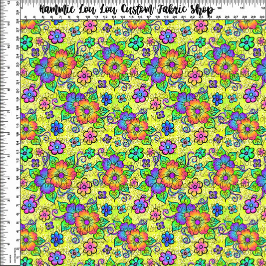 Kissed by a Frog - Floral - LIME - Tiny Scale