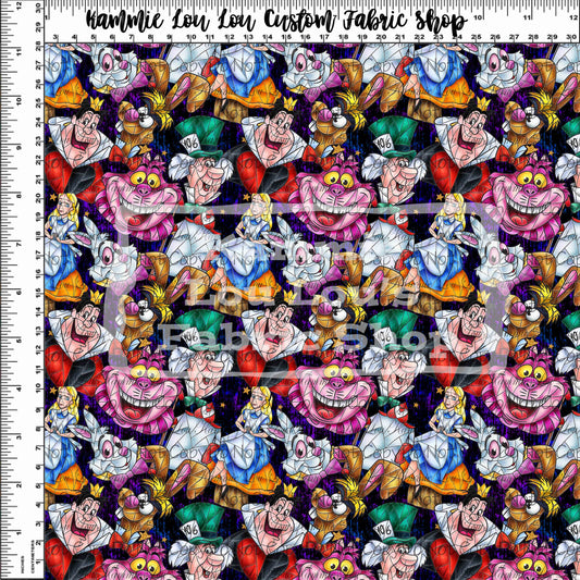 Stained Glass Alice - Main Toss - Black - Small Scale