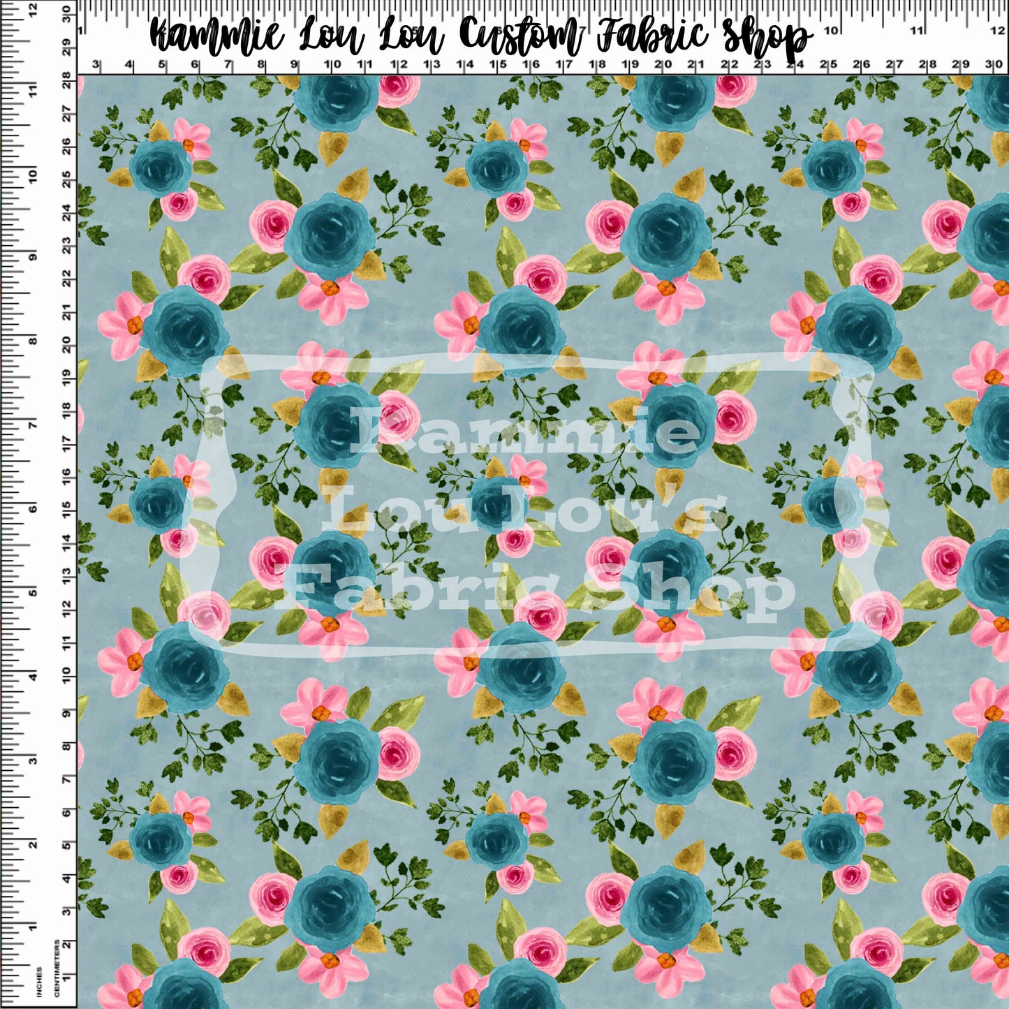 R112 Country Roads - Blue Mini Floral