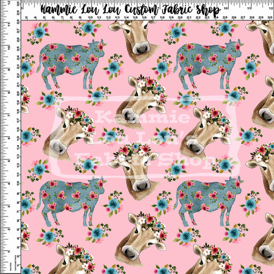 R112 Country Roads - Cow on Pink