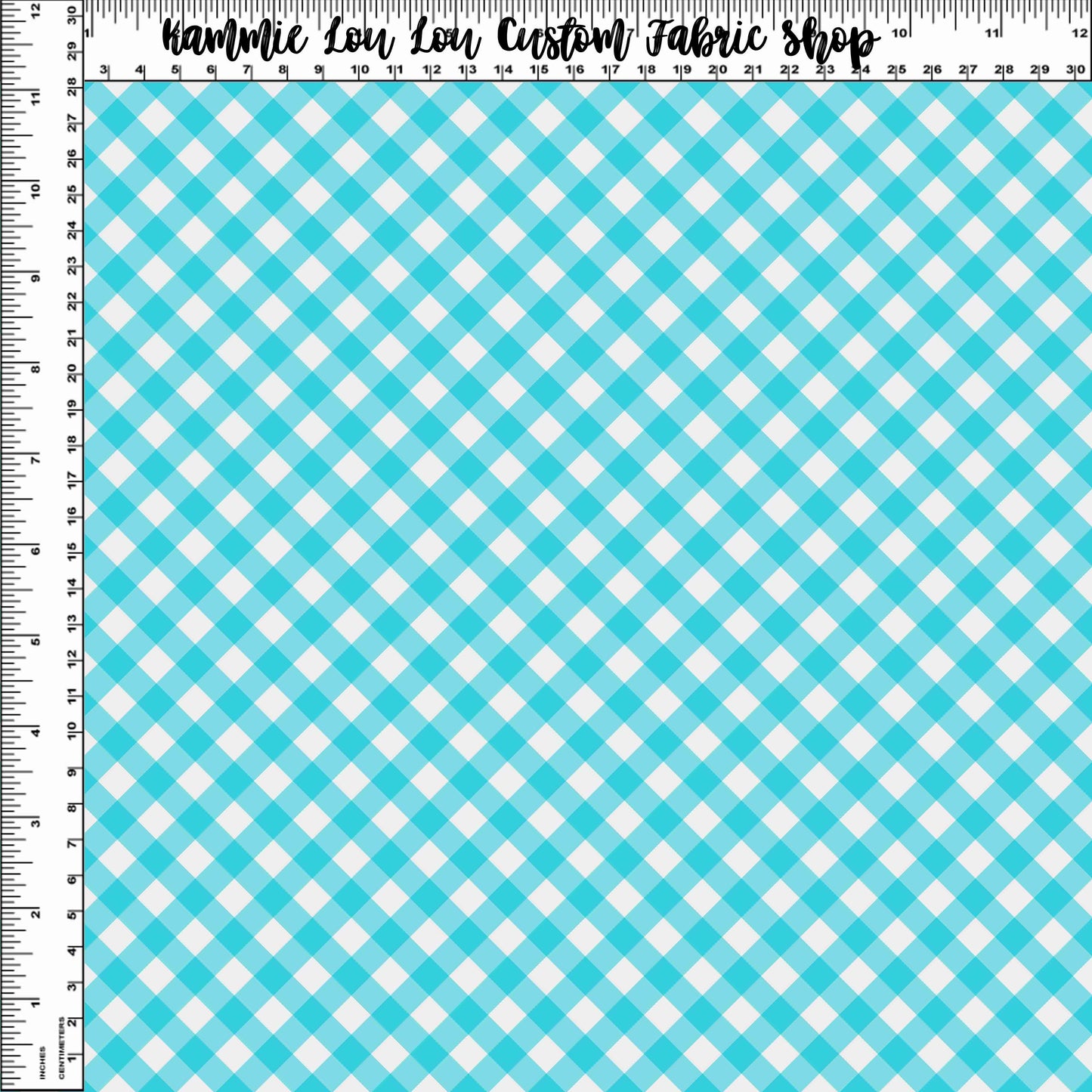 R112 Country Roads - Gingham Aqua