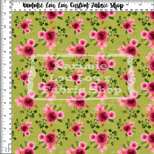 R112 Country Roads - Green Floral