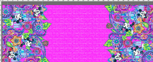 Paisley Mouse - Double Border - PINK