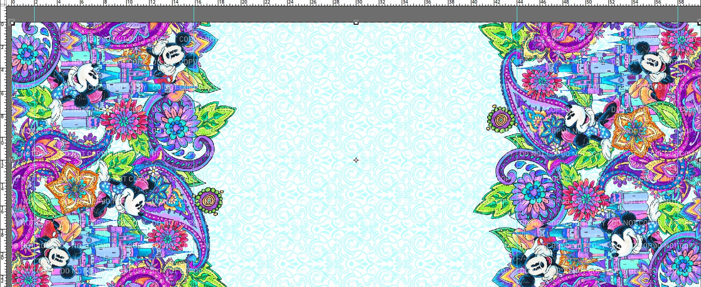 Paisley Mouse - Double Border - WHITE