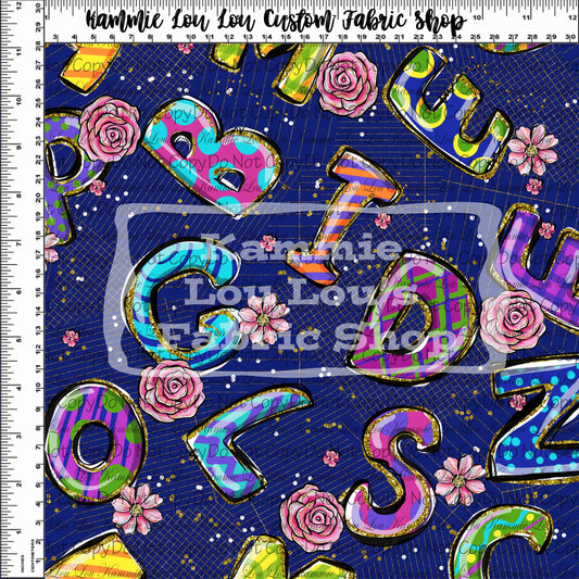 R117 Back to School - Dollhouse Collection - Letter Toss Navy