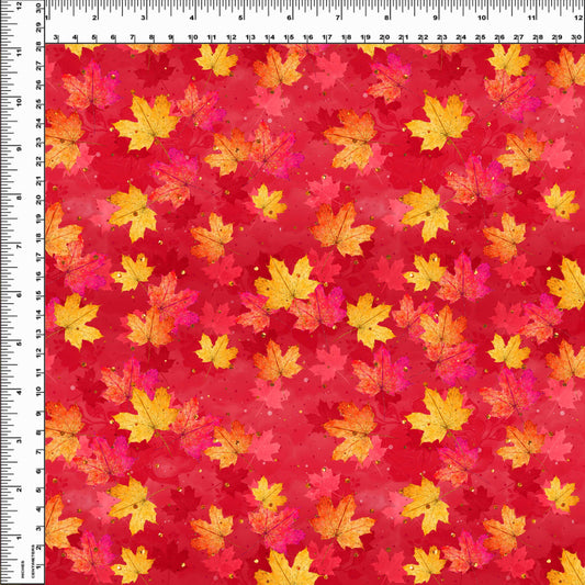 R117 Falling into Fall - Falling Leaves Burnt Red