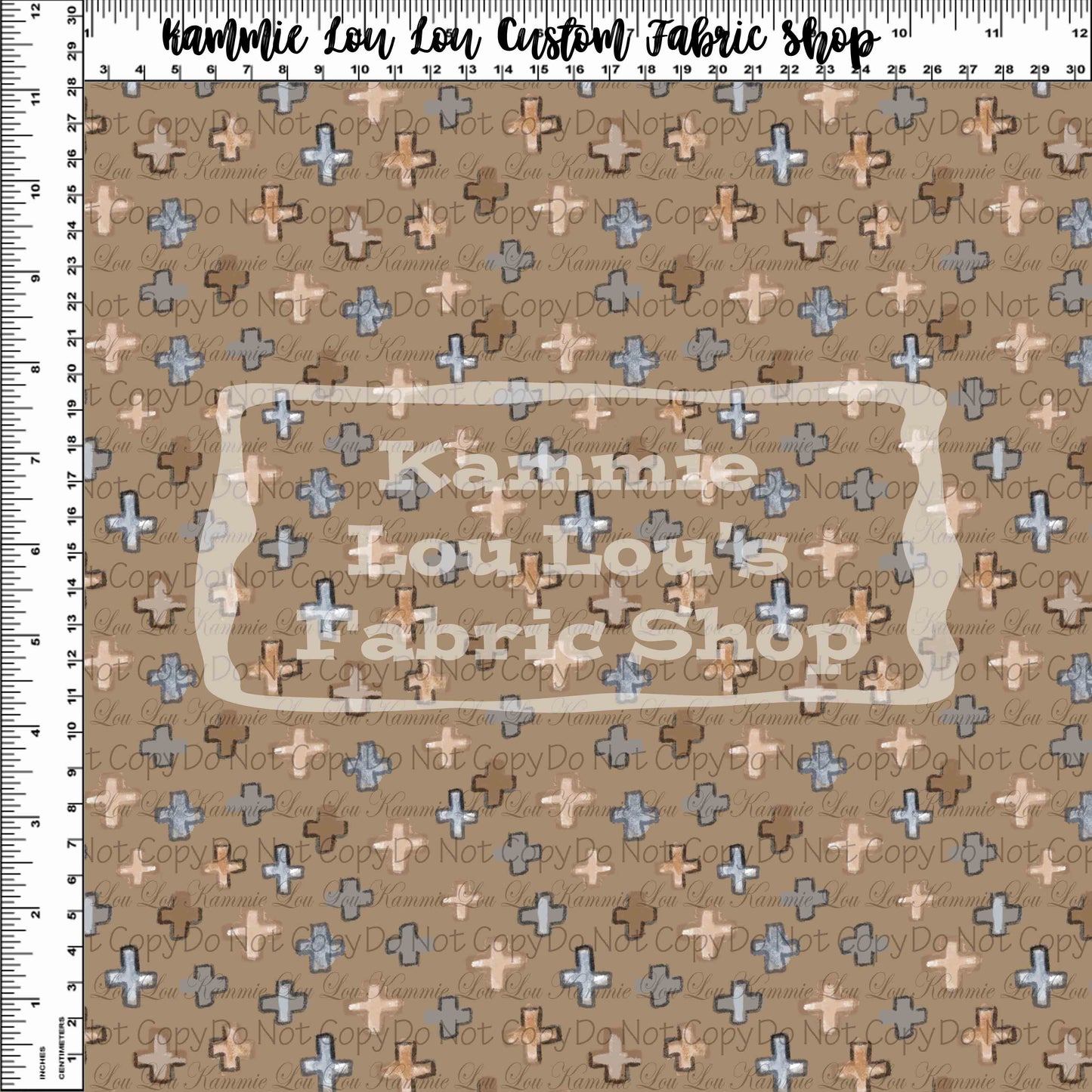 R117 Vintage Dino - Crosses Brown