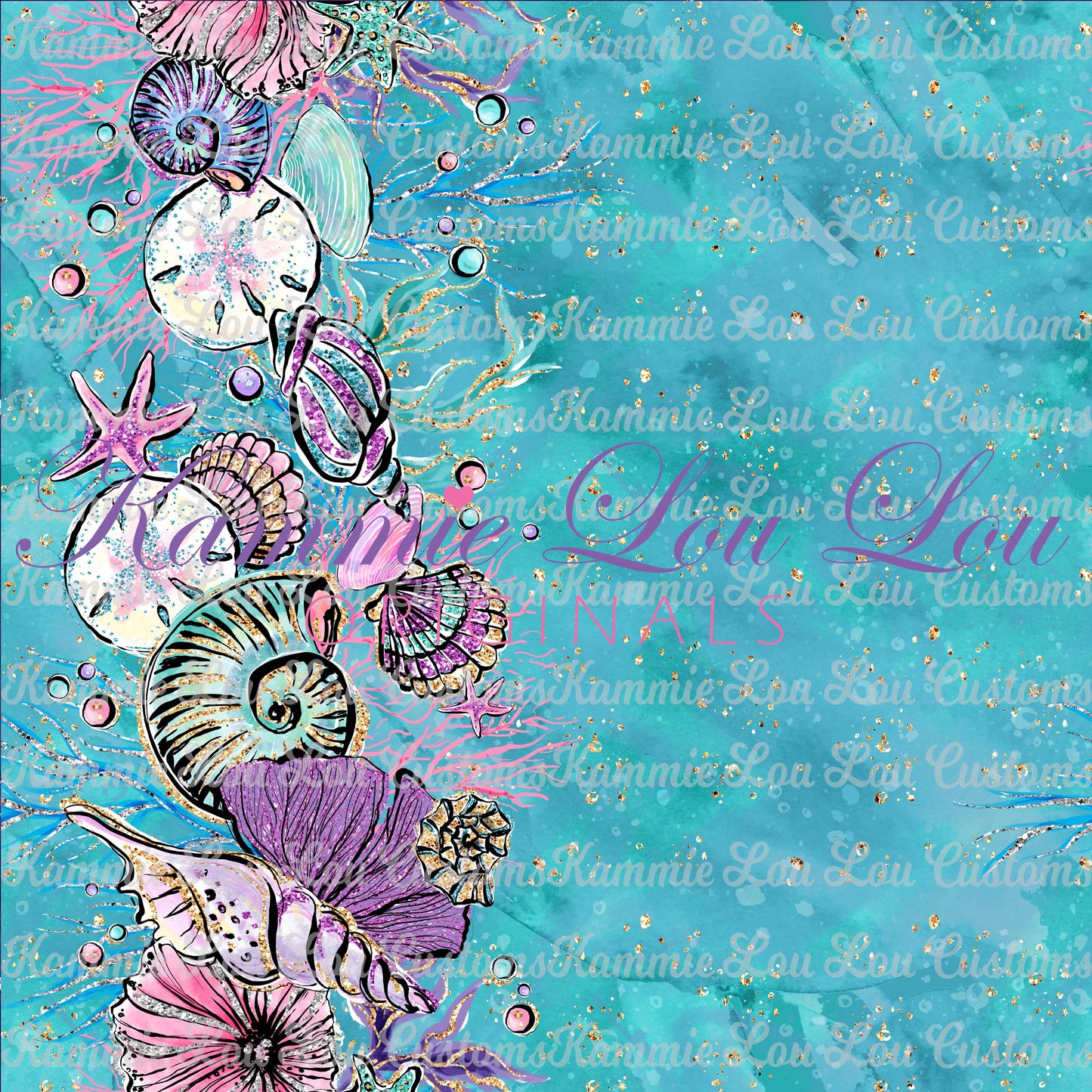 R118 Queen of the Sea 2.0 - Shell Stripe Verticle Teal