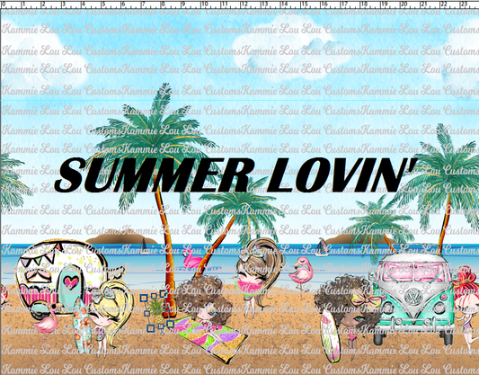 R119 Pool Party - Beach - Double Border Print