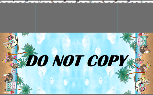 R119 Pool Party - Beach - Double Border Print