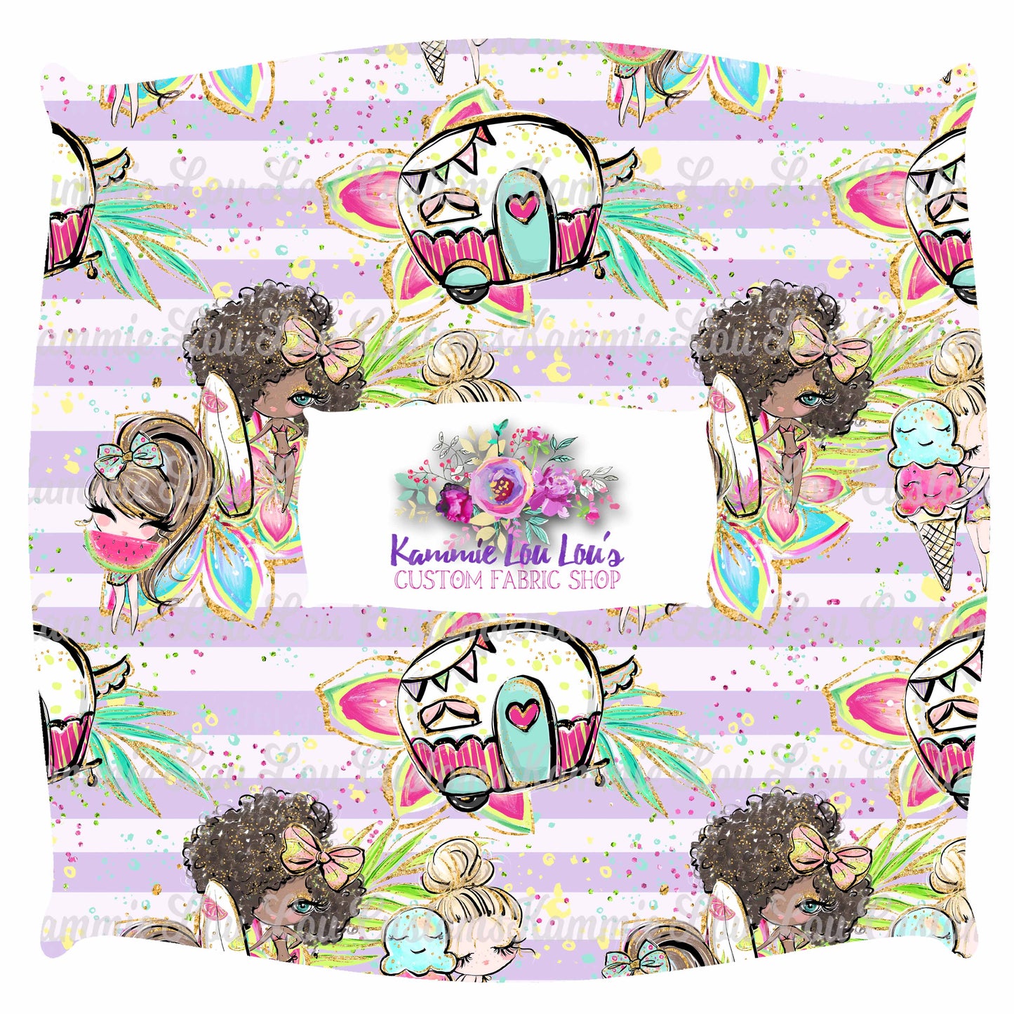 R119 Pool party - Summer Lovin' - Lavender Stripes