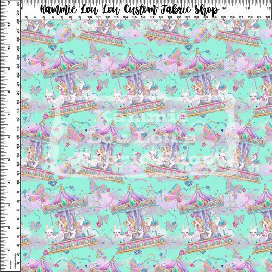 R120 - Whimsical Carousel Carousel - Small Scale - Teal