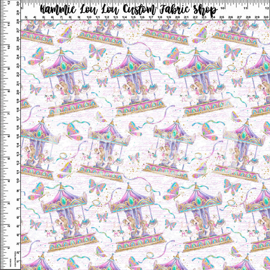 R120 - Whimsical Carousel Carousel - Small Scale - White