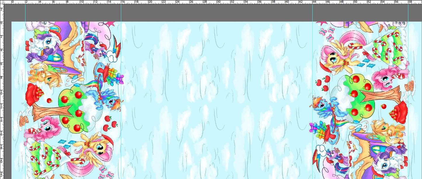 R121 Merry & Bright Ponies - Double Border