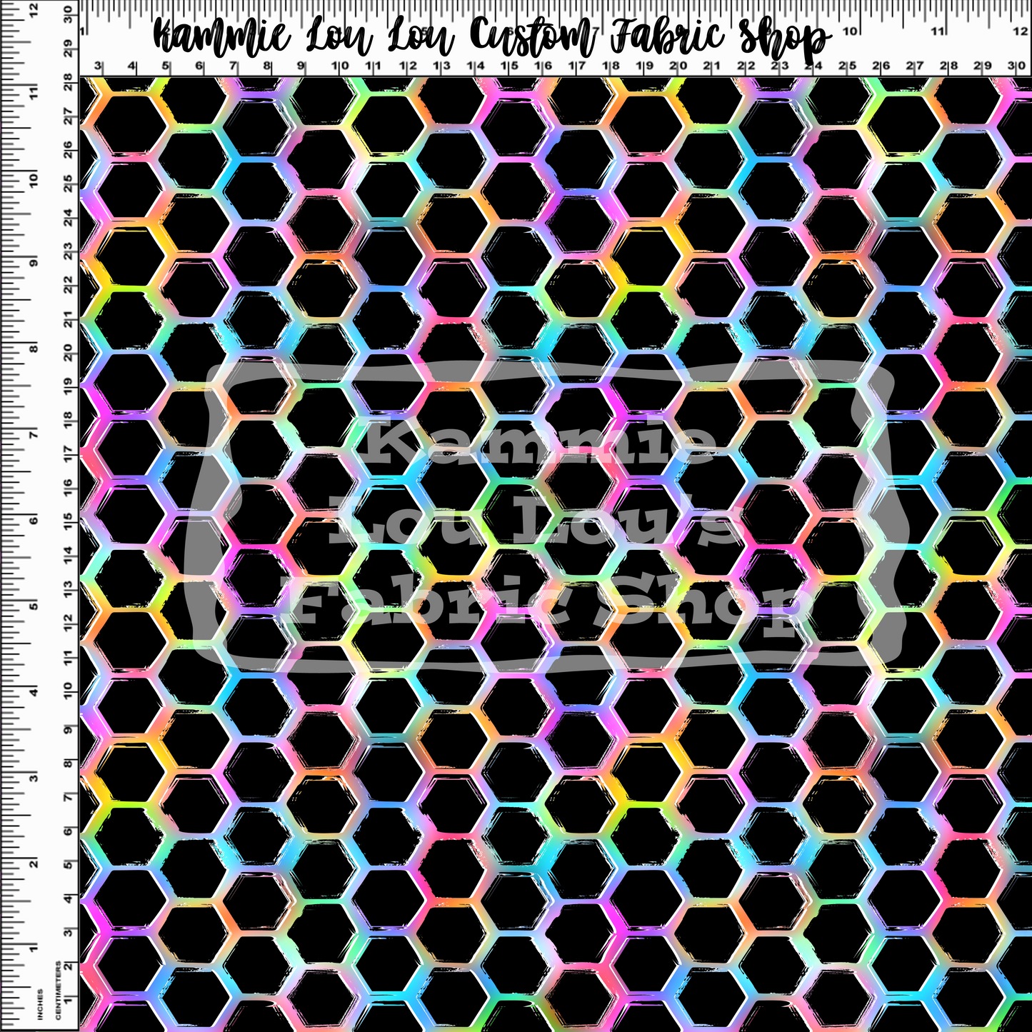 R123 - Pooh Potter - PP RAINBOW HEX BLACK BG