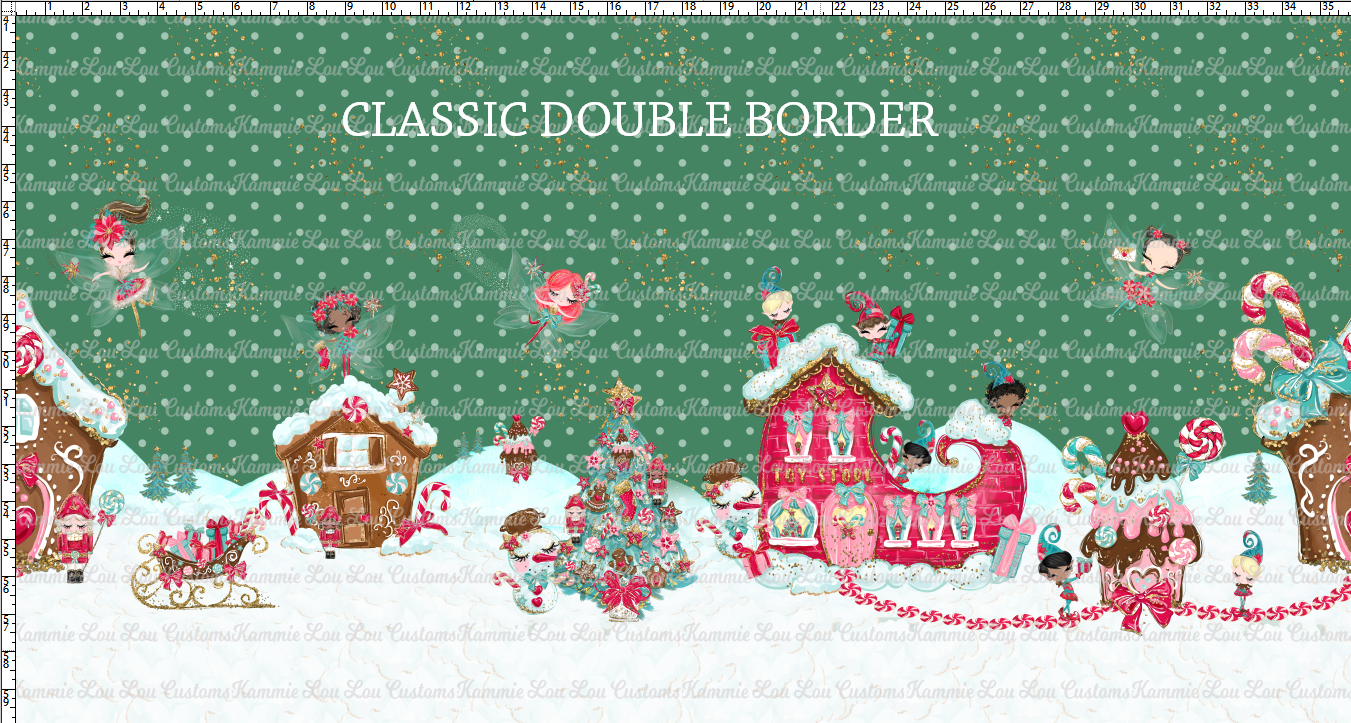 R124 Winter Wonderland -Double Border - Wonderland - GREEN