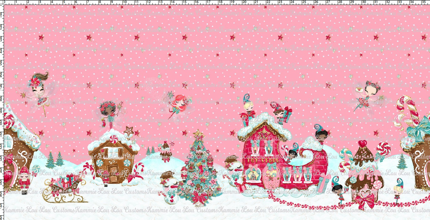 R124 Winter Wonderland -Double Border - Wonderland - PINK