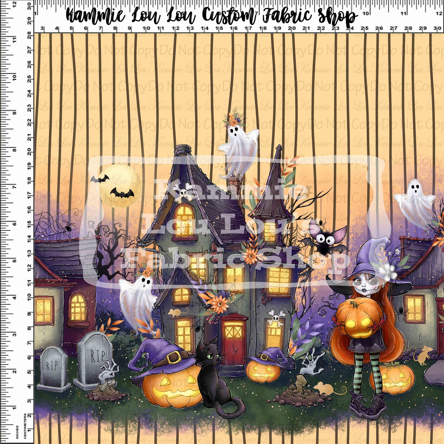 R125 Happy Halloween - Mini Rows - Orange 12inch