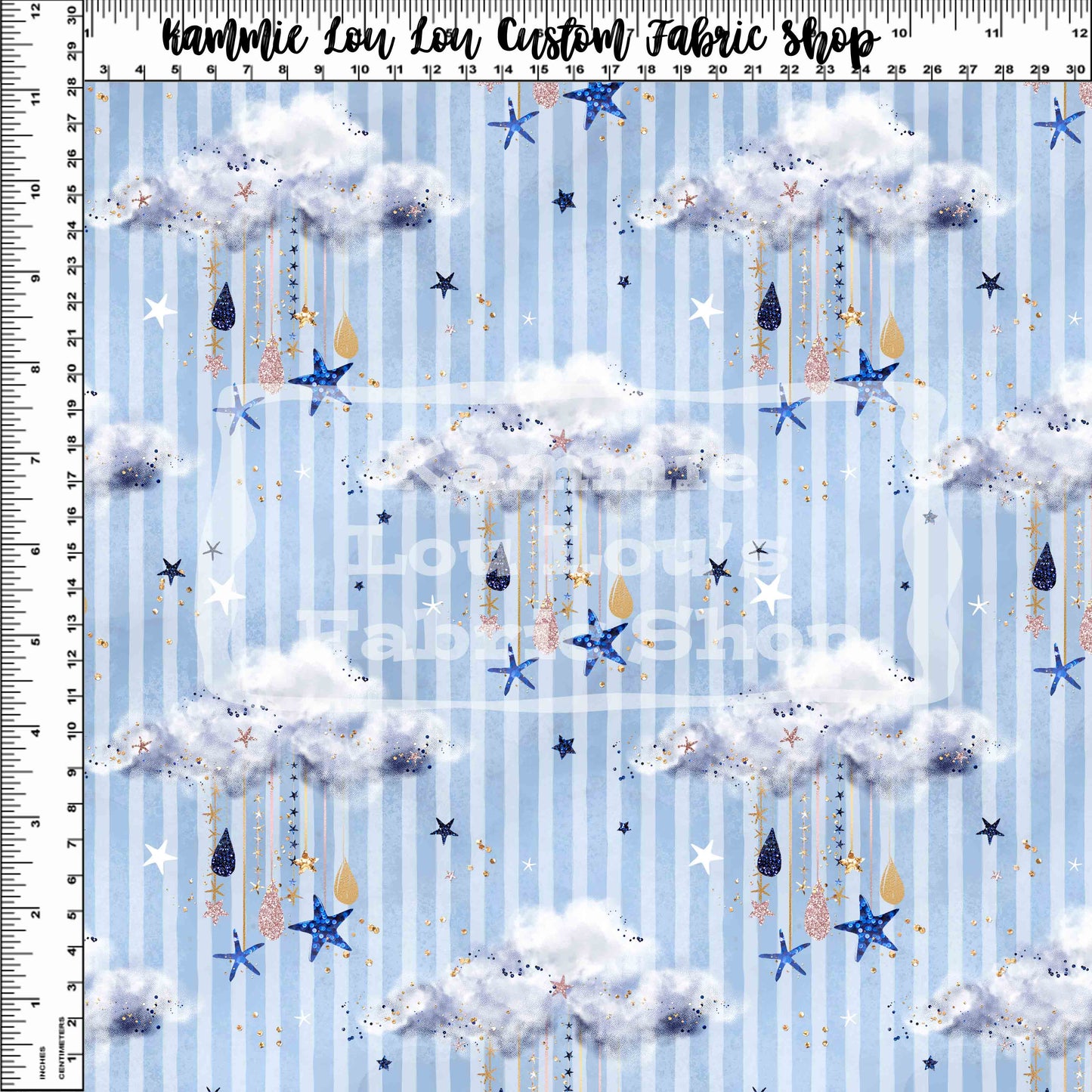 R125 Starry Seas - Baby Blue Cloudy Stars