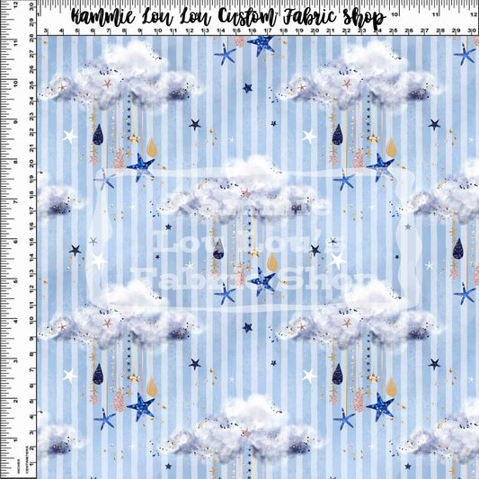 R125 Starry Seas - Baby Blue Cloudy Stars