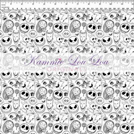 R107 Pumpkin King II - Monochrome Toss - White