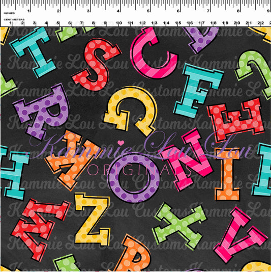 R117 : School Days - Blackboard Collection - Letter Toss Black