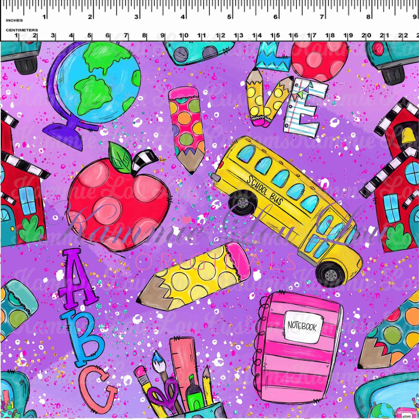 R117 : School Days - Blackboard Collection - Main Toss Purple