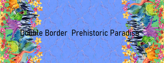 R108 Prehistoric Paradise - Double Border - Blue