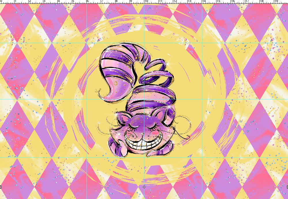 R107 Wonderland Tea Party - Panel 4 - Crazy Cat - adult