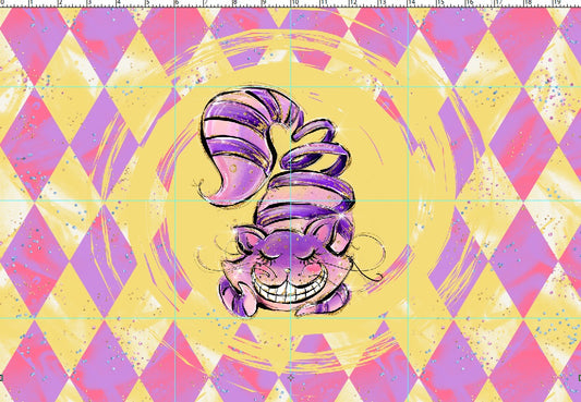 R107 Wonderland Tea Party - Panel 4 - Crazy Cat - adult