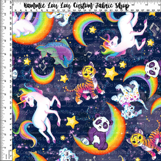 R107 Rainbow Friends - Navy Toss - Rainbow Moons