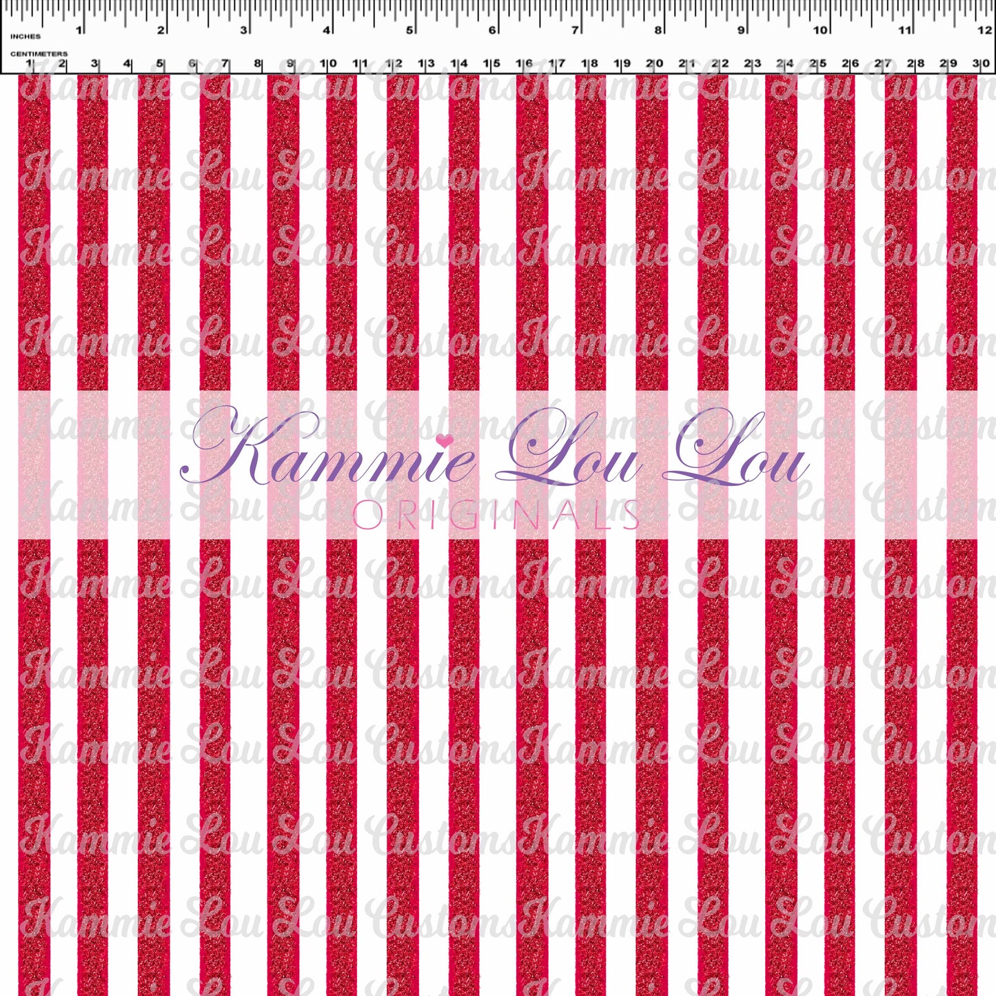 R119 Cherry Tree Lane - Red Glitter Stripes